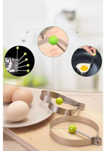 Paslanmaz Yumurta Pankek Kalıbı Yuvarlak Paslanmaz Şekil Verici Yumurta Hamur Kalıbı fırsatları