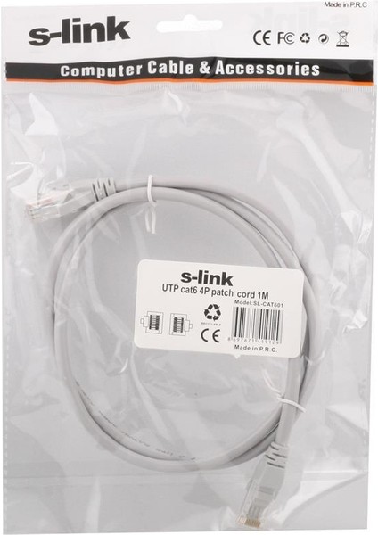 sl-cat601 Cat6 1mt Gri Utp Patch Kablo