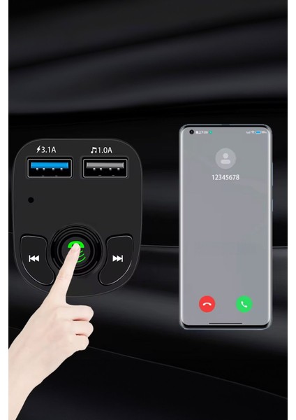 Radyo Üzerinden Bluetooth Bağlantı Sağlayan Şarj Çıkışlı USB Okuma Fm Radyo Oynatıcı