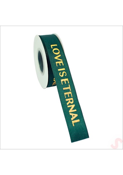 Grogren Kurdele Eternal Altın Baskılı, 2,5 cm x 23MT - Yeşil
