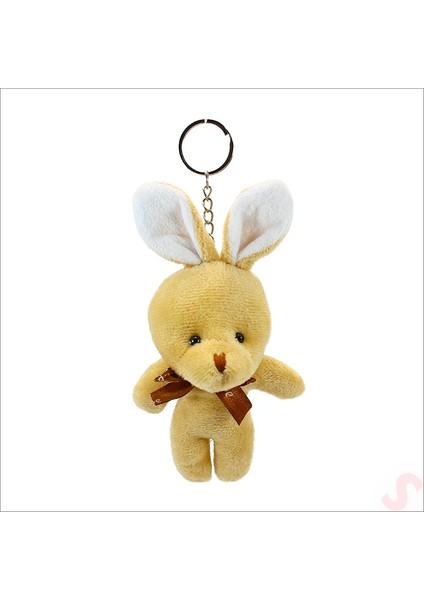 Pelüş Tavşan Anahtarlık, 15 cm x 8 cm - Kahve