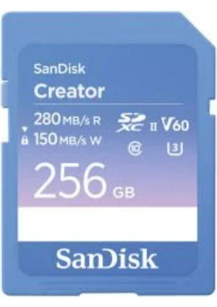 Creator 256GB SDSDXEP-256G-GNCIS 280MB/S Uhs-Iı Sdxc 6k-4k UHD V60 Hafıza Kartı