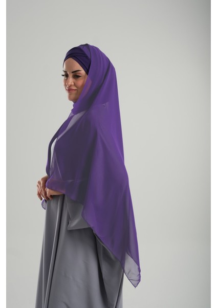 Mor Pratik Hazır Geçmeli Bone Şal Şifon Kendinden Boneli Iki Bantlı 1452_22 fırsatları