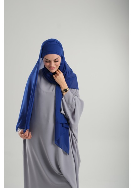 Saks Mavisi Pratik Hazır Geçmeli Bone Şal Şifon Çapraz 2001_24 fiyatları