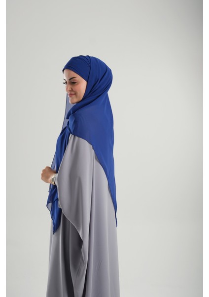 Saks Mavisi Pratik Hazır Geçmeli Bone Şal Şifon Çapraz 2001_24 modelleri