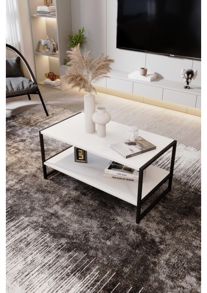 Modern & Şık Orta Sehpa Metal Çerçeve ile Dayanıklı Tasarım, Minimalist ve Fonksiyonel, Salon ,ofis