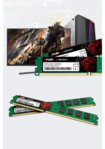 E-SPORT DDR3 8Gb 1600Mhz Masaüstü Ram Bellek
