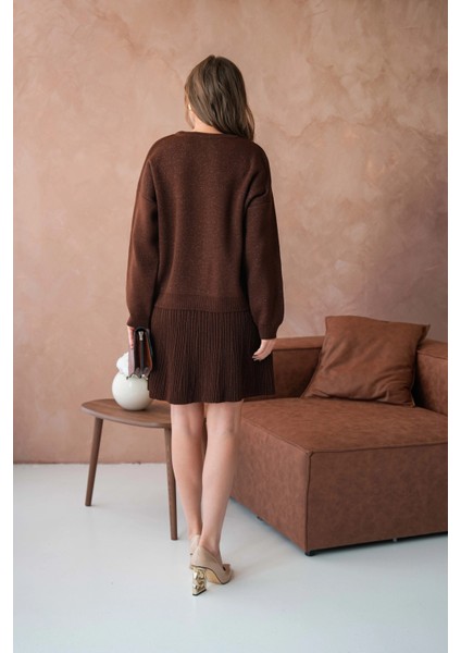 Kadın Bisiklet Yaka Lurex Salaş Etekli Triko Takım fırsatları