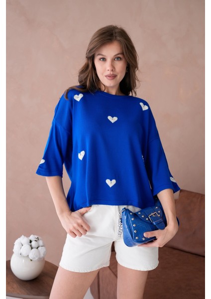 Kadın Bisiklet Yaka Taş Işlemeli Salaş Triko Kazak fiyatları