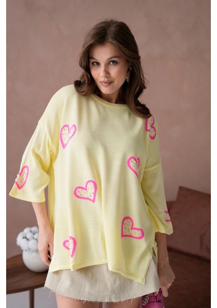 Kadın Taş Işlemeli Salaş Triko Kazak indirimleri