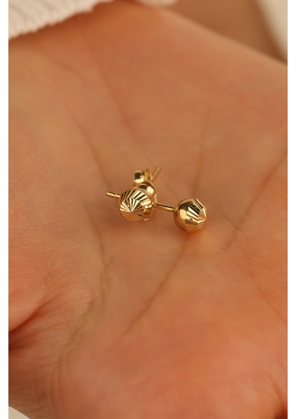 14 Ayar Kalemli 3 mm Çivi Top Altın Küpe 14CGKKP0019 fiyatları