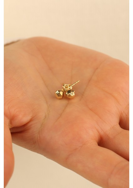 14 Ayar Kalemli 3 mm Çivi Top Altın Küpe 14CGKKP0019 modelleri
