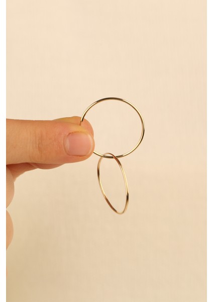 14 Ayar 2.5 cm Halka Altın Küpe 14CGKKP0016 modelleri