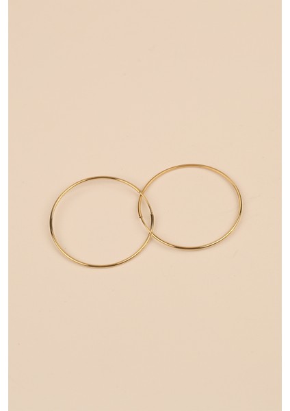 14 Ayar 3 cm Halka Altın Küpe 14CGKKP0014 modelleri