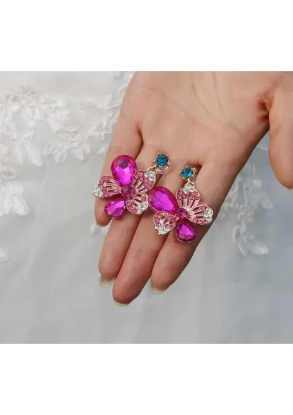 Gold Renkli Taşlı Çiçek Motifli Şık Gösterişli Kadın Kolye Küpe Set fırsatları