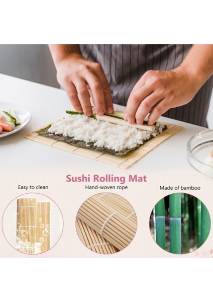 Çok Amaçlı Bambu Sushi Matı 3 Adet
