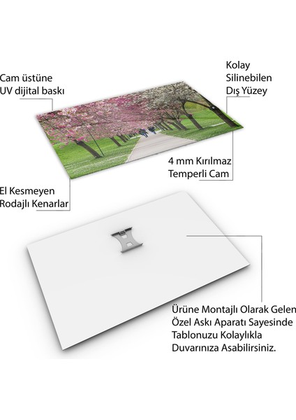 Türkiye Manzara Cam Tablo - Karışık - Yatay Motif 01-169
