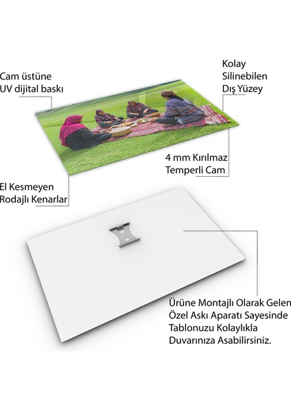 Türkiye Manzara Cam Tablo - Karışık - Yatay Motif 01-259