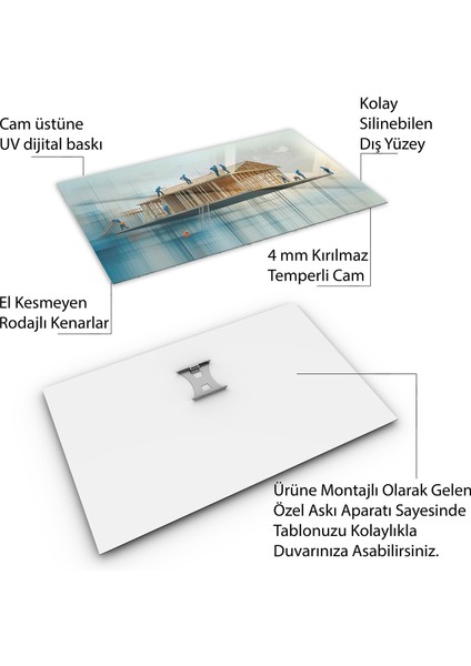 Mesleki Cam Tablo - Müteahhit - Yatay Motif 14-176