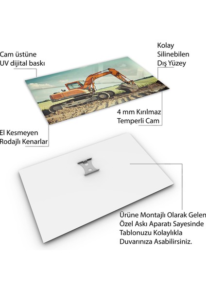Mesleki Cam Tablo - Müteahhit - Yatay Motif 14-178