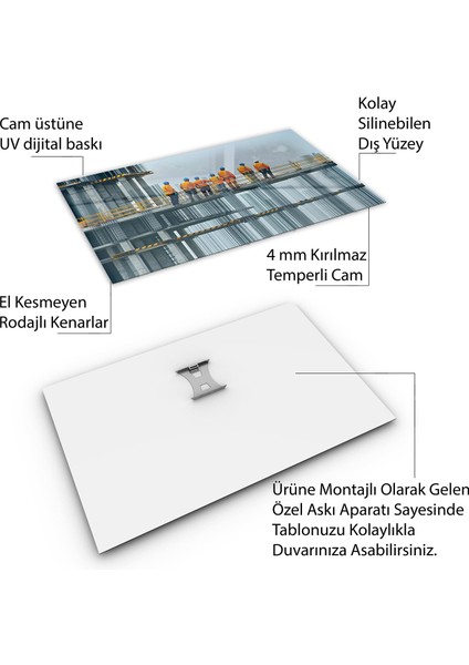 Mesleki Cam Tablo - Müteahhit - Yatay Motif 14-181
