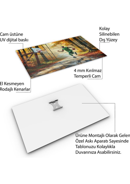 Insan Cam Tablo - Spor Yapanlar - Yatay Motif 04-019