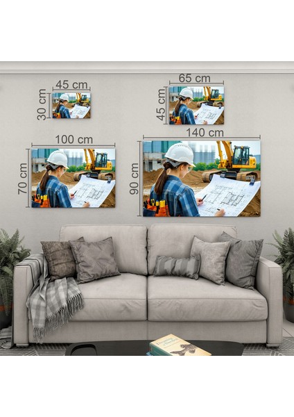 Mesleki Cam Tablo - Müteahhit - Yatay Motif 14-183