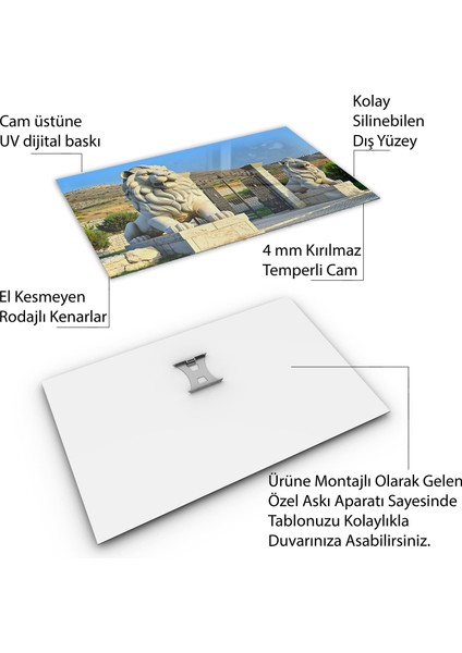 Türkiye Manzara Cam Tablo - Karışık - Yatay Motif 01-226