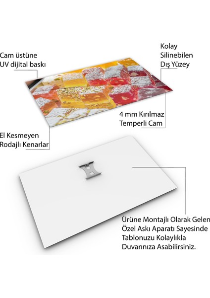 Türkiye Manzara Cam Tablo - Karışık - Yatay Motif 01-246