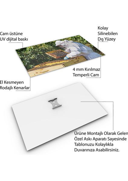 Türkiye Manzara Cam Tablo - Karışık - Yatay Motif 01-144