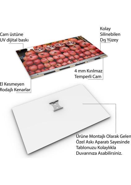 Türkiye Manzara Cam Tablo - Karışık - Yatay Motif 01-469