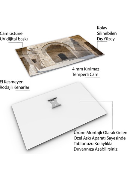 Türkiye Manzara Cam Tablo - Karışık - Yatay Motif 01-085