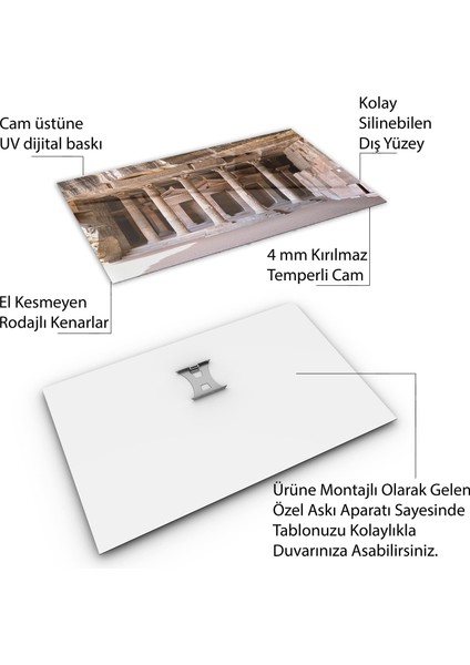 Türkiye Manzara Cam Tablo - Karışık - Yatay Motif 01-056