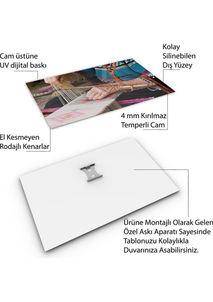 Türkiye Manzara Cam Tablo - Karışık - Yatay Motif 01-310