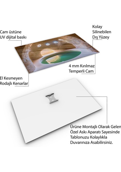 Türkiye Manzara Cam Tablo - Karışık - Yatay Motif 01-129