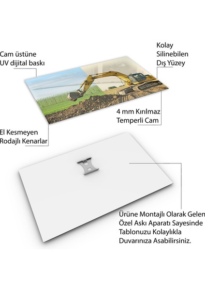 Mesleki Cam Tablo - Müteahhit - Yatay Motif 14-131