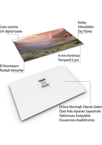 Doğa Manzaralı Cam Tablo - Anadolu - Yatay Motif 03-065