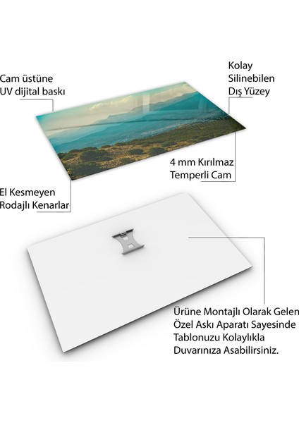 Doğa Manzaralı Cam Tablo - Anadolu - Yatay Motif 03-037