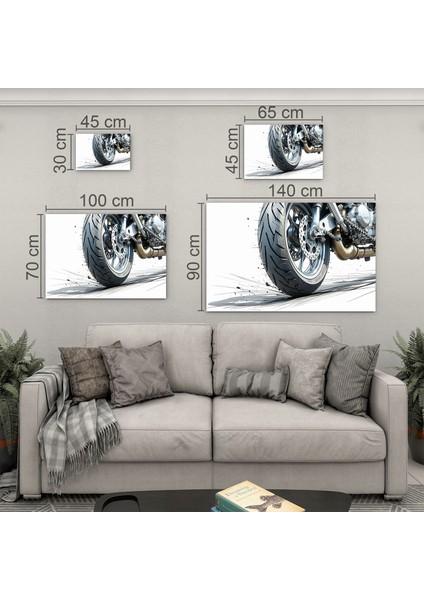 Arabalar Cam Tablo - Motosikletler - Yatay Motif 04-072