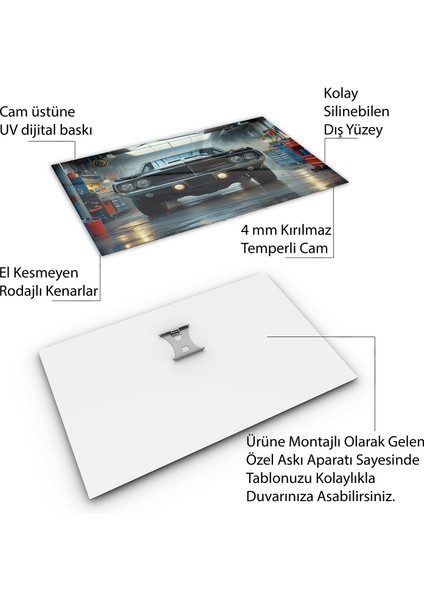 Mesleki Cam Tablo - Galerici - Yatay Motif 13-170