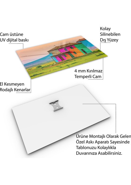 Doğa Manzaralı Cam Tablo - Anadolu - Yatay Motif 03-032