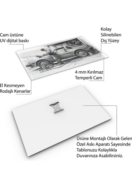 Insan Cam Tablo - Çalışan Insanlar - Yatay Motif 02-039