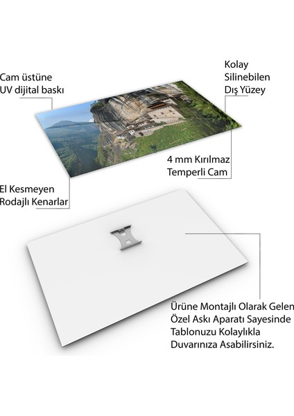 Doğa Manzaralı Cam Tablo - Anadolu - Yatay Motif 03-030