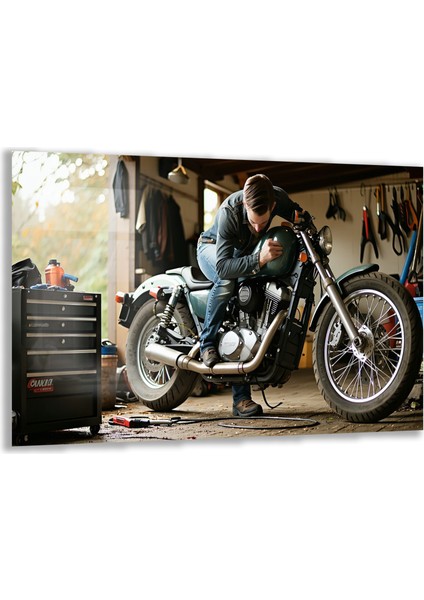 Arabalar Cam Tablo - Motosikletler - Yatay Motif 04-043