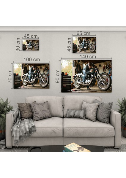 Arabalar Cam Tablo - Motosikletler - Yatay Motif 04-043