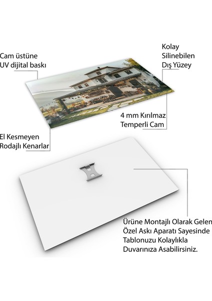Doğa Manzaralı Cam Tablo - Anadolu - Yatay Motif 03-018
