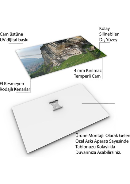 Doğa Manzaralı Cam Tablo - Anadolu - Yatay Motif 03-057