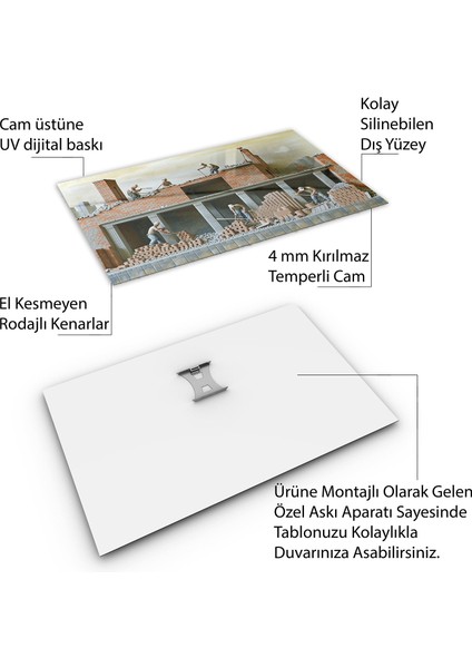 Mesleki Cam Tablo - Müteahhit - Yatay Motif 14-192