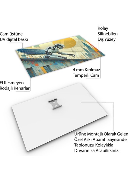 Mesleki Cam Tablo - Müteahhit - Yatay Motif 14-198