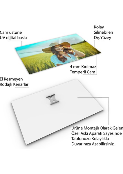 Insan Cam Tablo - Güzel Kadınlar - Yatay Motif 03-098